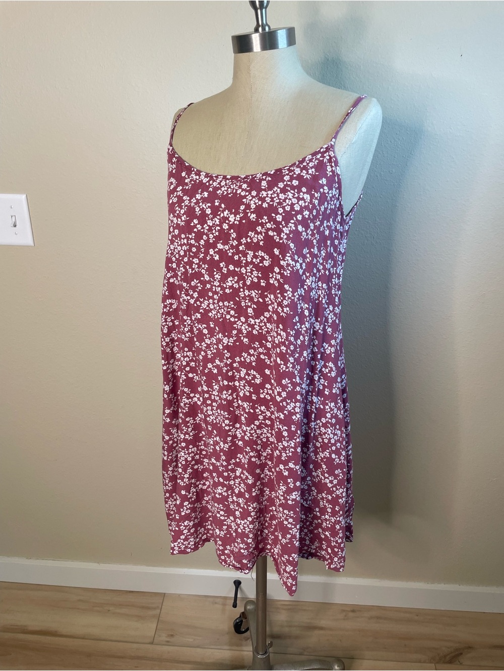 Boho floral spaghetti strap swing dress summer chic